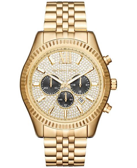 michael kors mens lexington goldtone stainless steel chronograph watch|Michael Kors lexington chronograph watch.